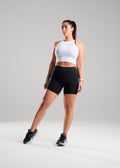 White Cropped Jersey Vest