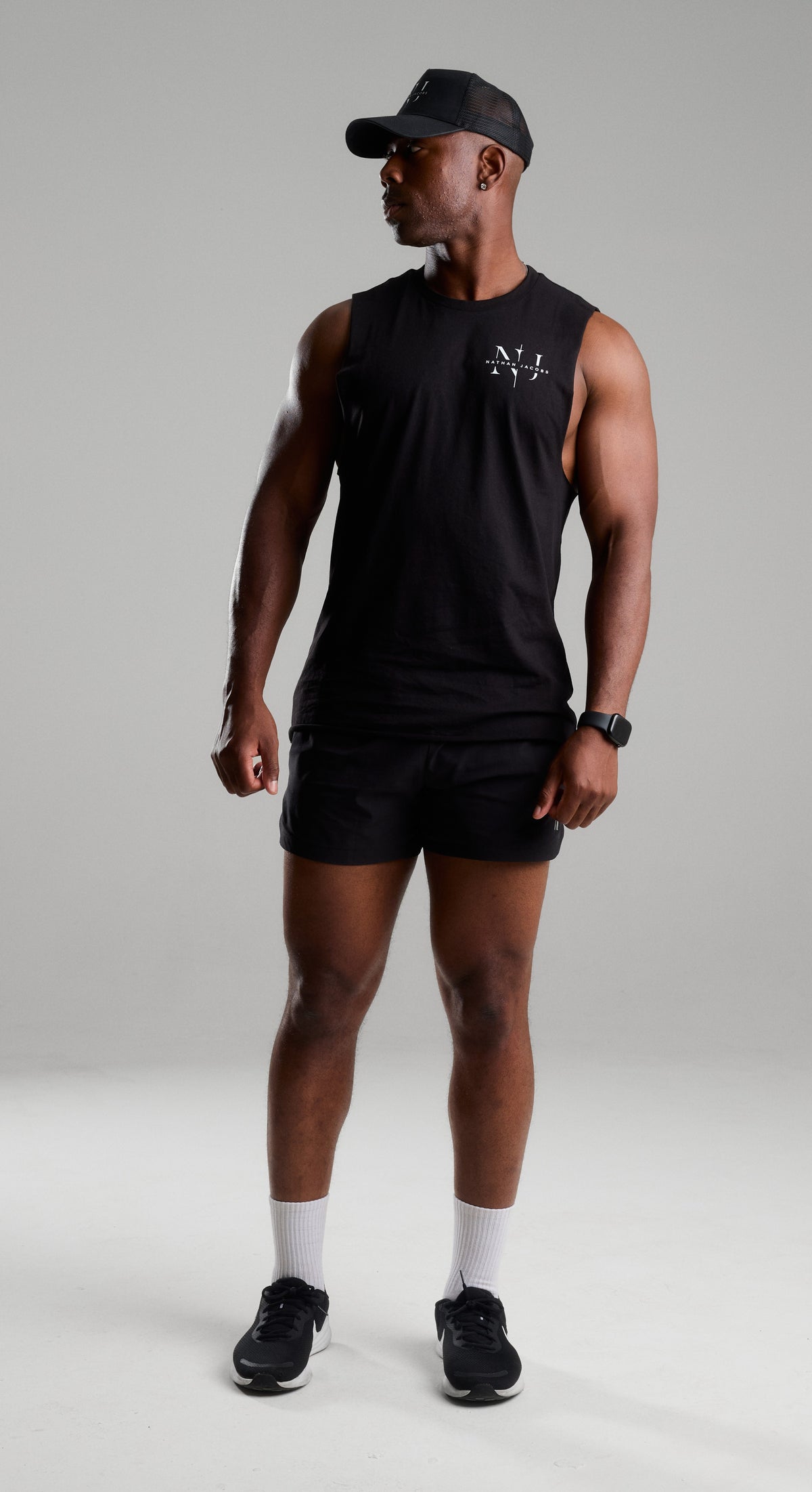 Mens Black Jersey Workout Vest